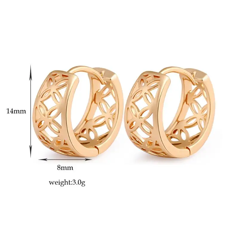 Женские открытые серьги-кольца золотого цвета винтажные металлические