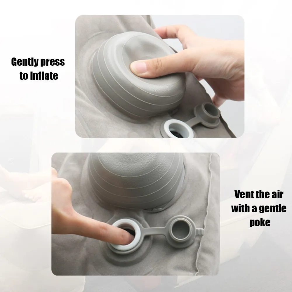 

Air Mattress PVC Flocking Outdoor Cushion Sports Car Cushion Travel Spirit Foot Pad Grey