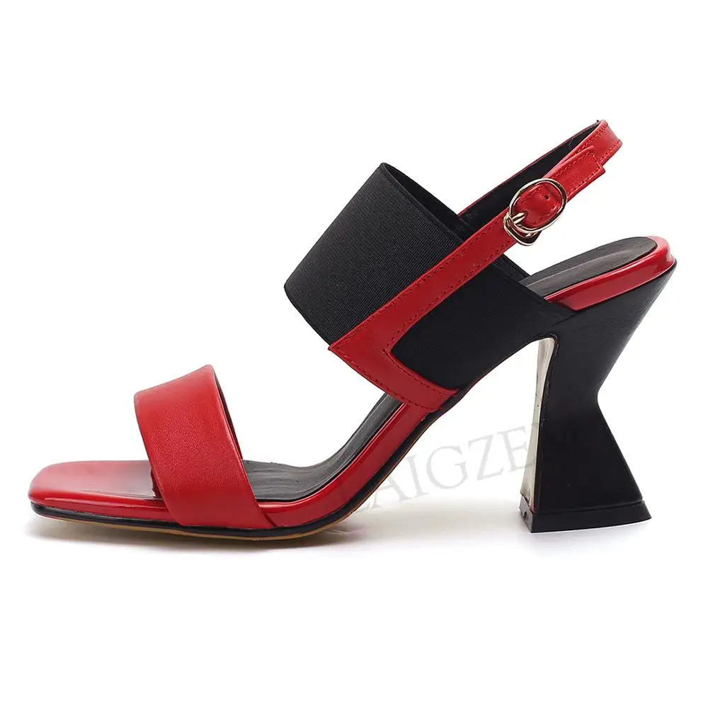 BERZIMER/женские босоножки с ремешком на пятке из натуральной кожи сандалии