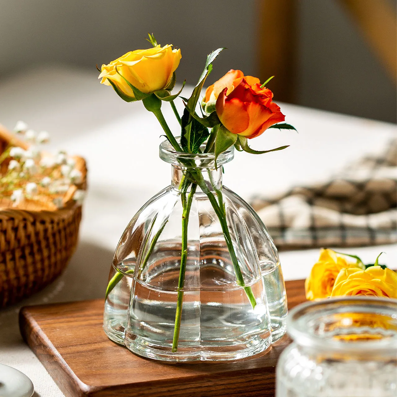 

Nordic Glass Vases Transparent Flower Table Vase Hydroponic Terrarium Arrangement Container Bottles For Home Garden Decoration
