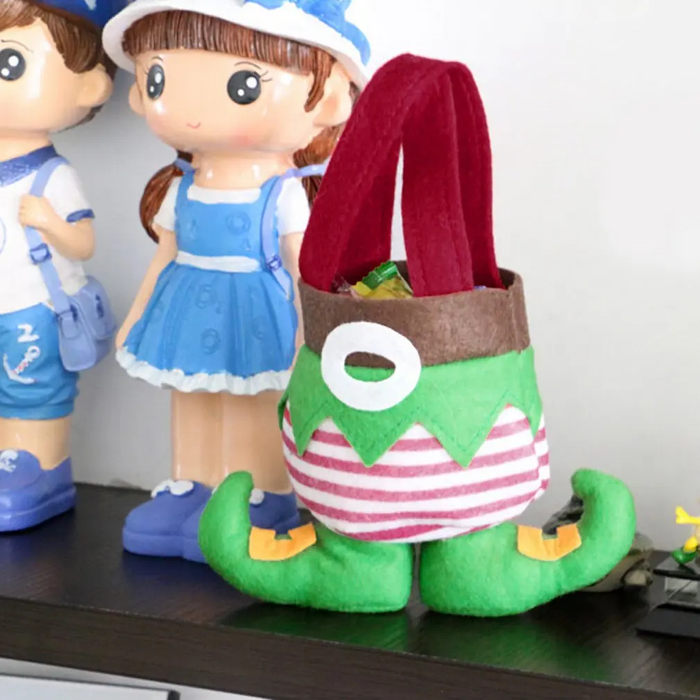 Зеленая и красная фантазия яркие эльфы Рождественская Подарочная сумка