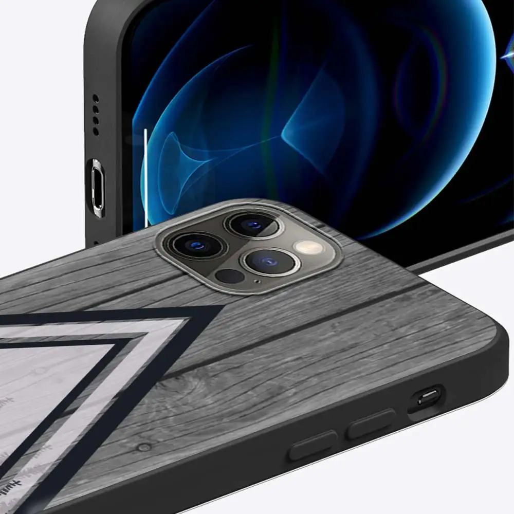 Forest Geometry Wood Nature Case For Apple iPhone 11 13 12 14 Pro 7 XR X XS Max 8 6 6S Plus 5 SE 2020 13Pro Black Phone Cover 14