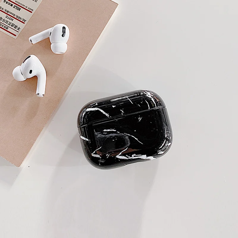 Black Мраморный чехол для Airpods Pro, чехол для беспроводных Bluetooth наушников, чехол для Airpod 3, чехол для Apple Air Pods Pro, Fundas Coque - Цвет: Black