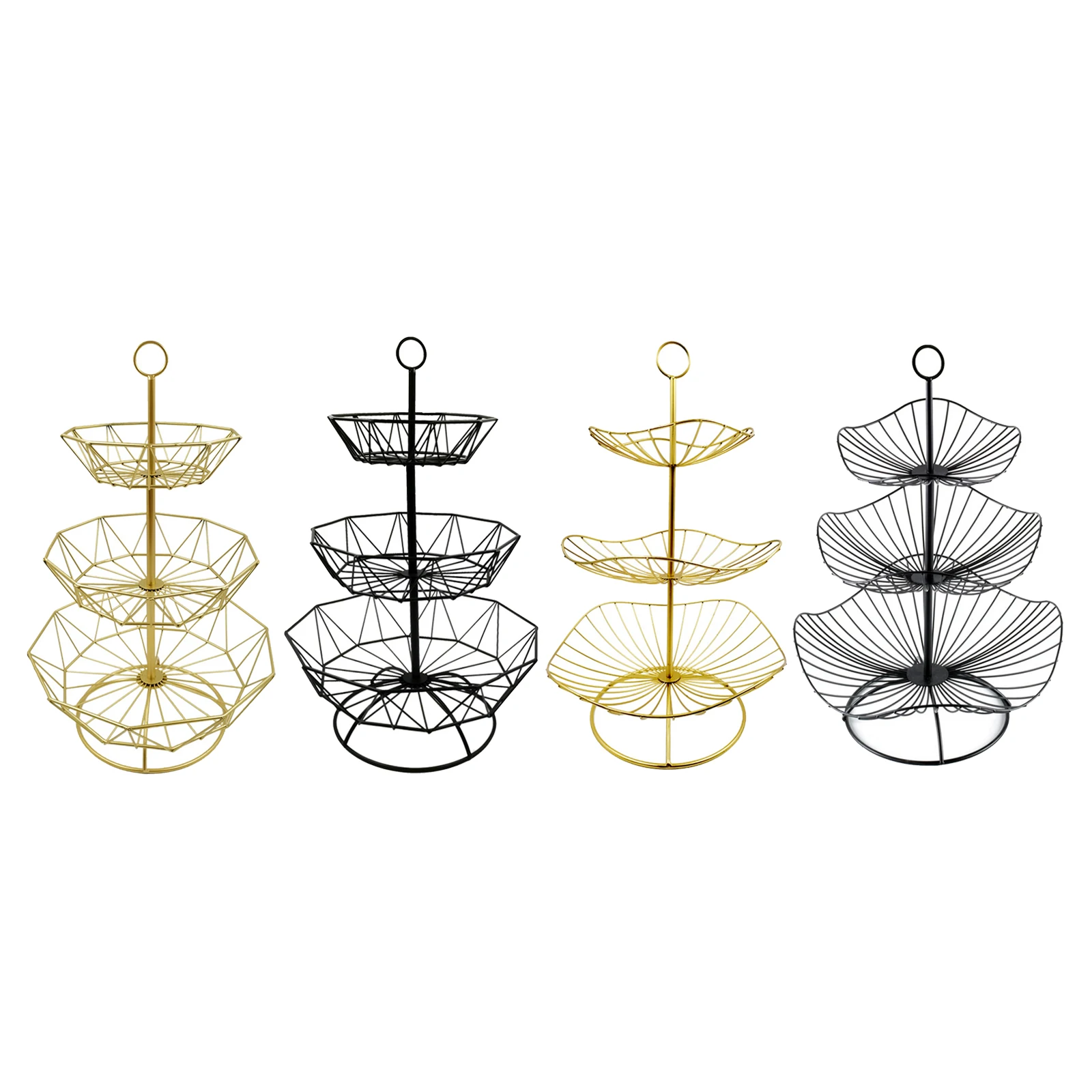 

3 Tired Countertop Fruit Basket Metal Wire Party Snacks Holder Display Stand