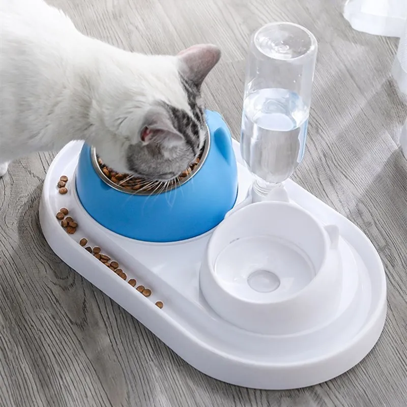 Принадлежности для домашних животных антиопрокидывающий питатель миска кошек Многоцелевой Автоматический
