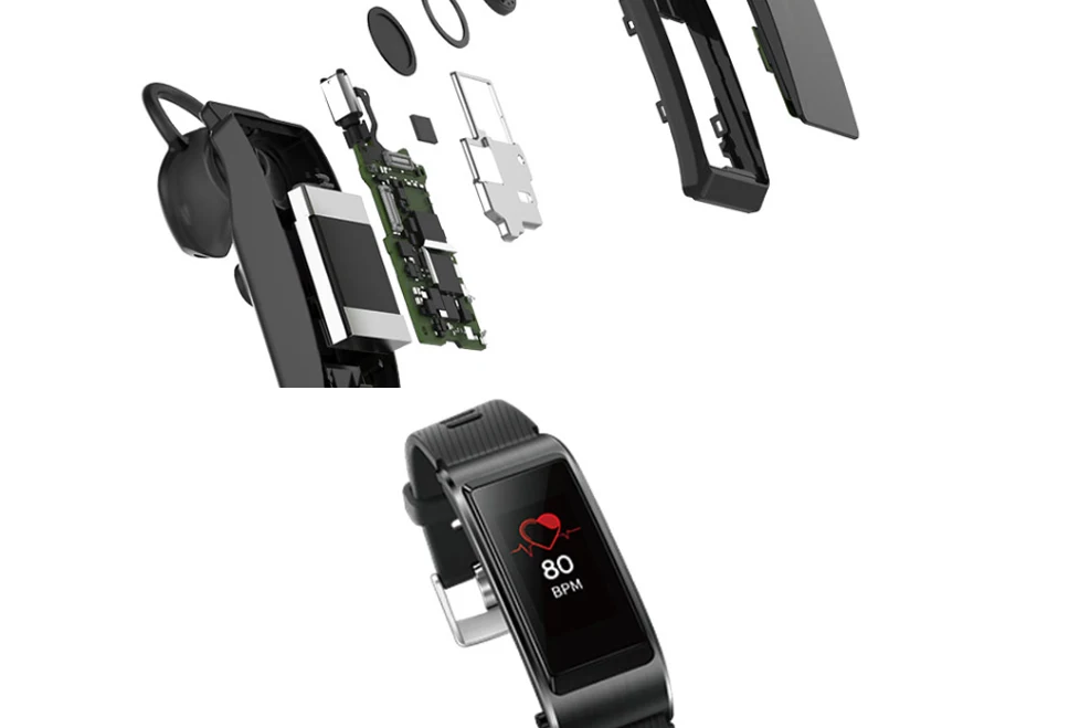 Huawei talkband B5Fitness Tracke Smart Band светодиодный экран вызова громкой связи Поддержка гарнитуры функция-Черная спортивная версия