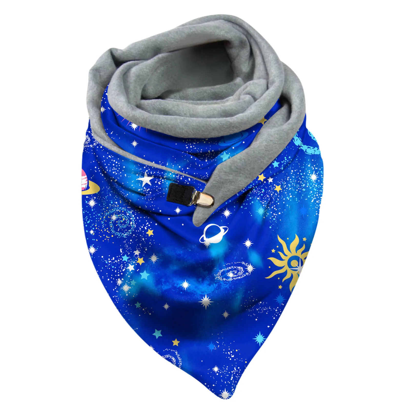 Модный зимний женский Мягкий шарф с принтом на пуговицах повседневные теплые