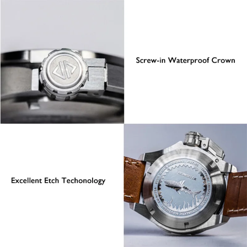 Мужские наручные часы мужские спортивные HEIMDALLR для дайвинга автоматические