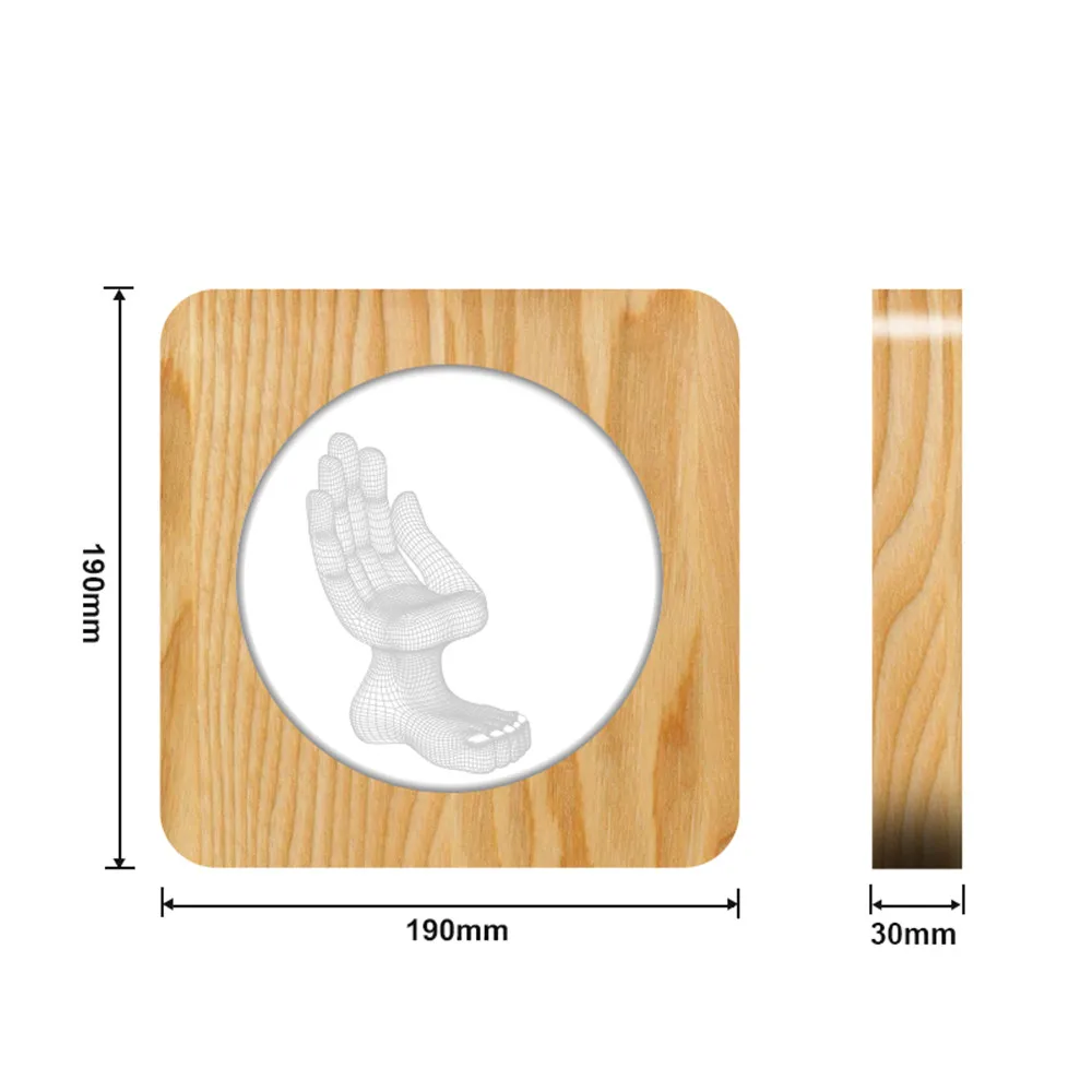 Foot ручной Форма 3D светодиодный акриловый ночной Светильник Настольный