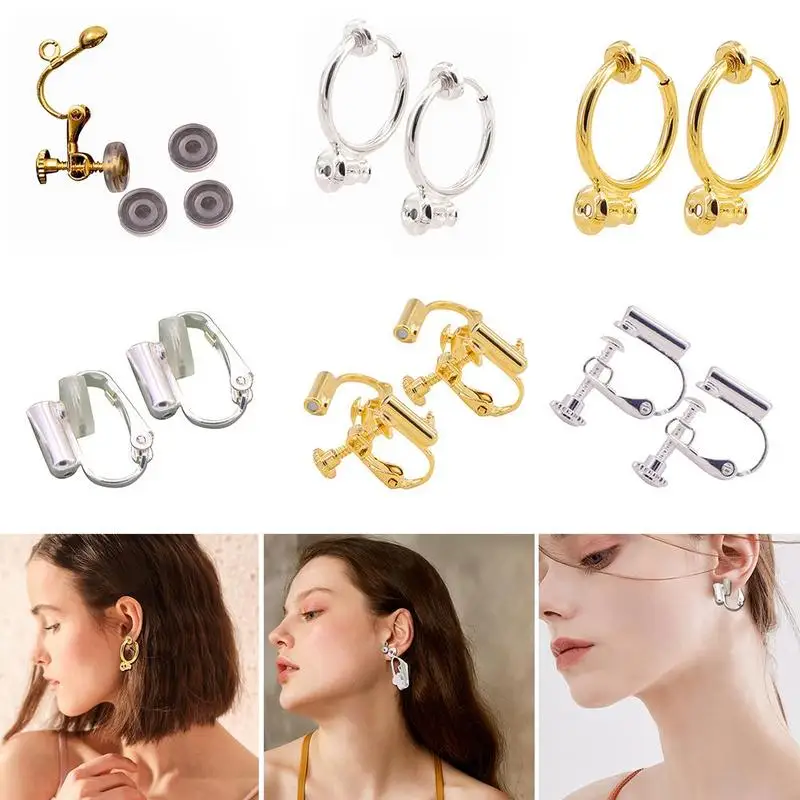 1 пара серьги на Ушную раковину с зажимы преобразователи для не проколотых людей