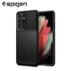 Spigen Тонкий армированный чехол для Samsung Galaxy S21 Ultra (6,8 дюйма)-тонкие двухслойные противоударные Чехлы и чехлы со встроенной подставкой