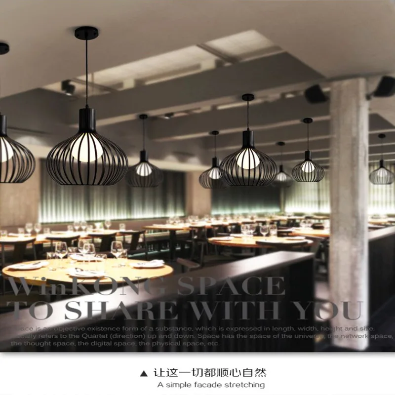 

Birdcage Creative Showroom Office Clothing Shop Lamp Living Dining Room Droplight Bar European-style Sphere Led Pendent Light