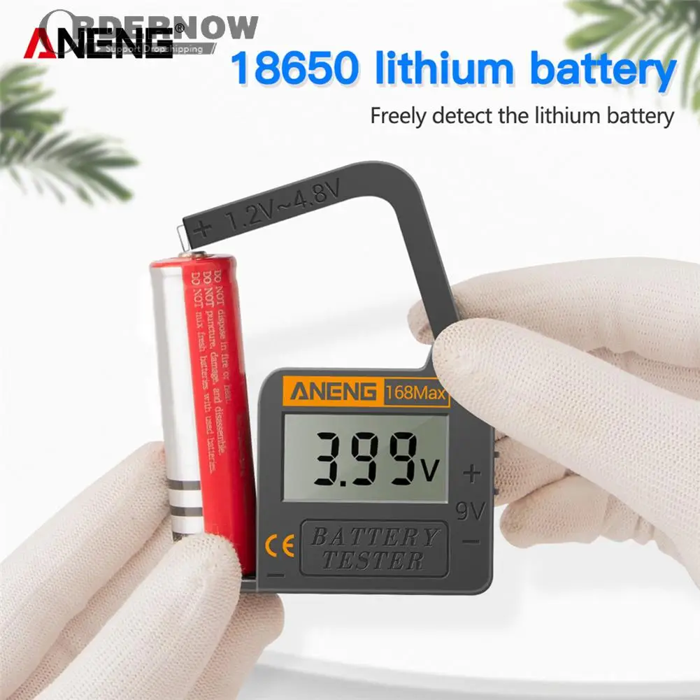 

ANENG 168Max Universal Digital LCD Lithium Battery Checker Volt Tester For AA AAA C D 9V Button Cell