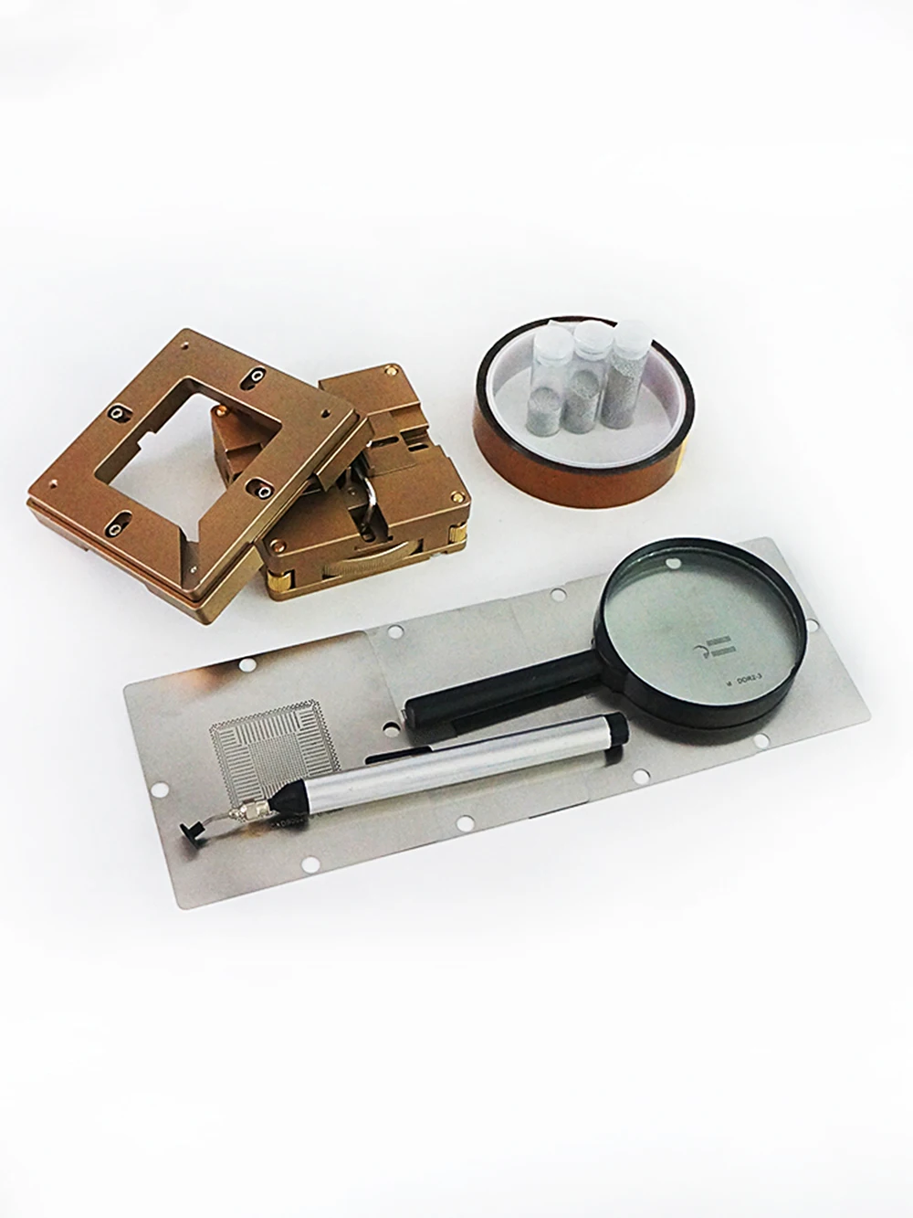 

BGA Reballing Kit 25K Soldering balls 80/90MM Universal Reballing Jig 4pcs PS4 90MM stencils Vacuum pen FFQ-939