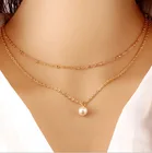 Модное многослойное металлическое жемчужное ожерелье Delysia King, характерная индивидуальная Европейская и американская трендовая простая цепочка на свитер