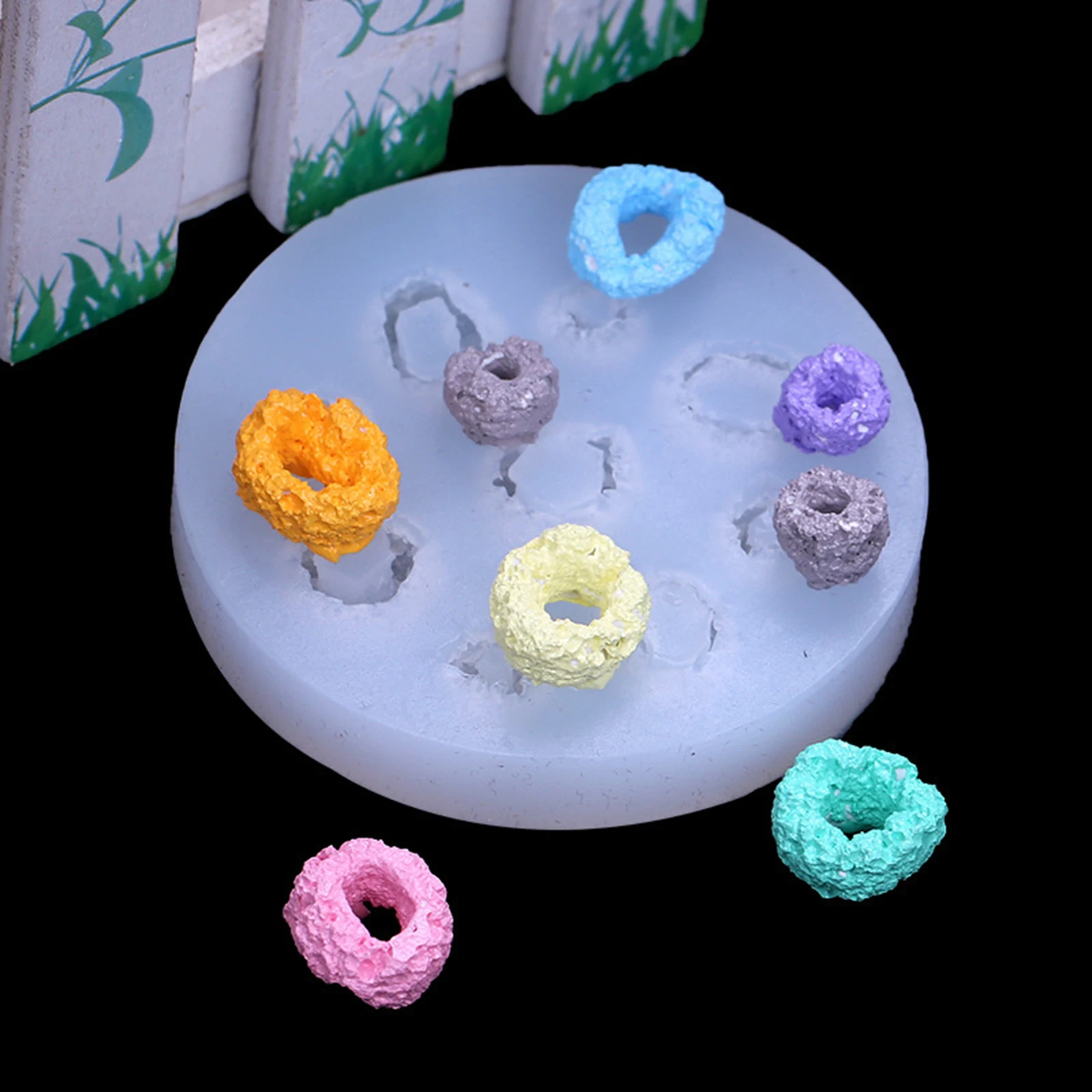 

Doreen Box Handmade Silicone Resin Rectangle Round Mold For Jewelry Making Biscuit Cream White For Women Girls DIY Tools,1Piece