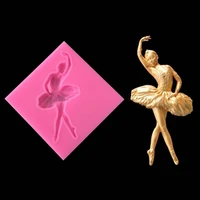ballet girl dancing fondant silicone mold candle chocolate soap moulds candy cake decorating kitchen baking tools