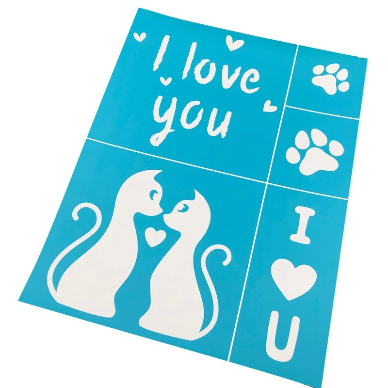 

I Love You Self-Adhesive Silk Screen Printing Stencil Reusable Sign Stencils DIY