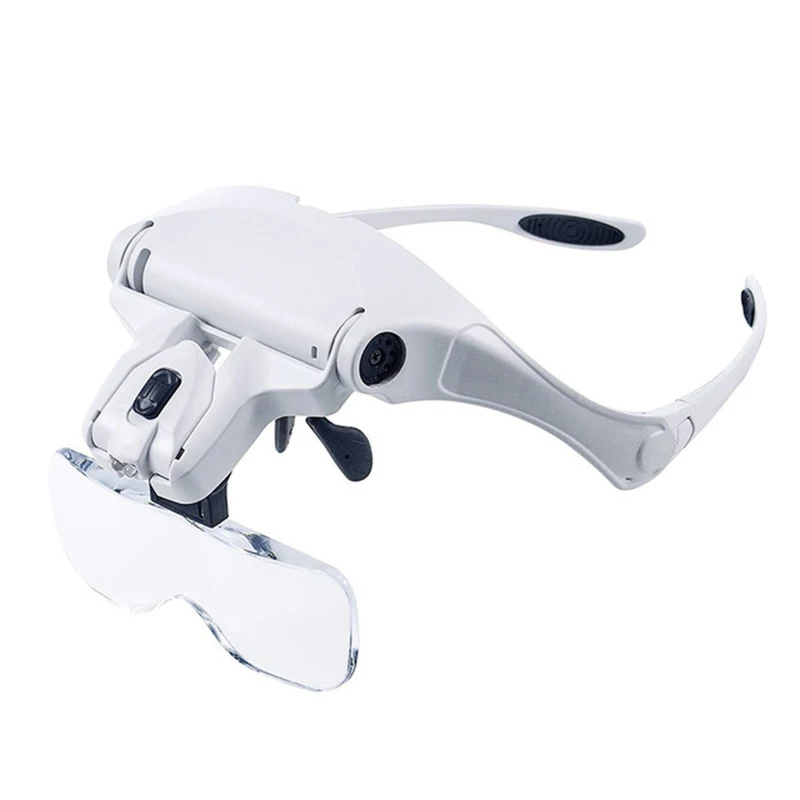 

Microblading Headband Magnification Goggles Magnifying Glasses with LED Light and 5 set lenses For Embroidery permanent makeup