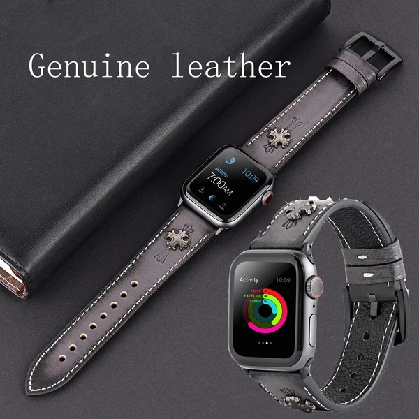 Роскошный ремешок из натуральной кожи петлевой для Apple Watch серии 1 2 3 4 модный ремешок для iWatch 42 мм 38 мм 40 мм 44 мм серия 5