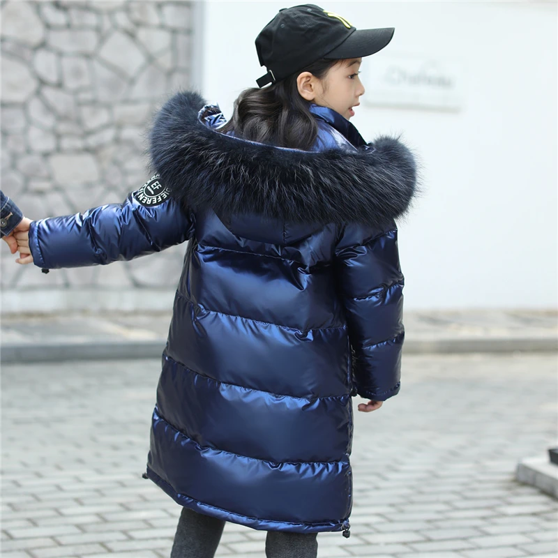 Модные пуховые куртки для девочек Теплые Водонепроницаемые Детские Пуховые