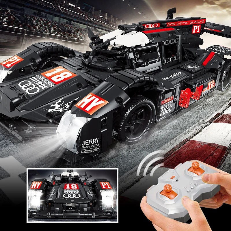 1908 шт RC Technic Audi R18 супер гонщики Спорт гоночный автомобиль строительные блоки