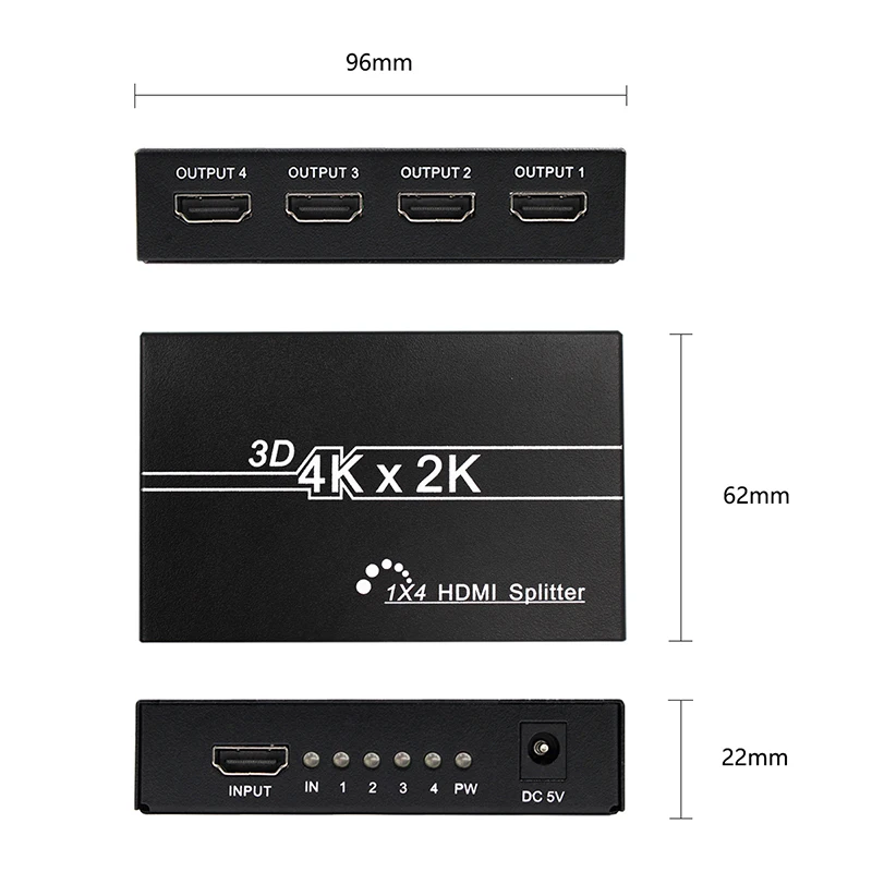 Сплиттер усилитель HFES 4K 3D Hdmi 1 в 4 выхода переключатель для o HDTV Full HD 1080P