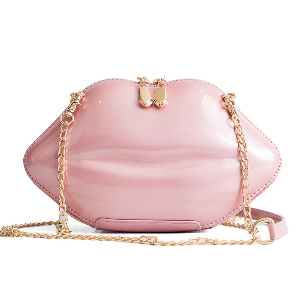 

Luxury Women's Crossbody Bags For Female Lip Shape Solid Shoulder Bag Ladies Elegant Texture Party Clutchs Dating Free Shipping