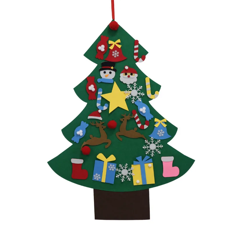 

DIY Cotton Christmas Tree Artificial Tree Wall Hanging Ornaments Christmas Toys for New Year Gifts Kids Craft Toys