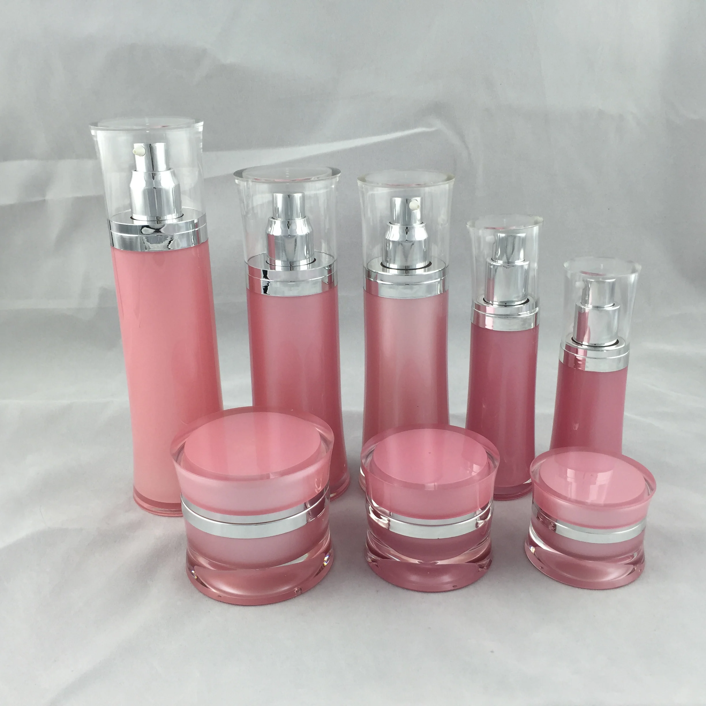 Акриловая банка для крема 50 г жемчужно белый/розовый/Золотой пластиковая ночного