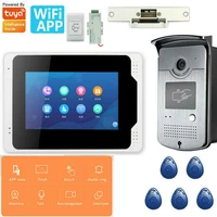 7 inch wired wifi rfid cards video door phone doorbell intercom system with no electric strike lock app control