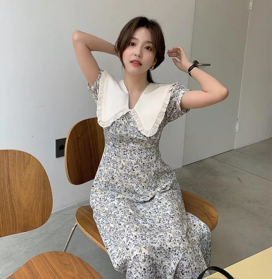 Женское летнее платье в Корейском стиле Новинка 2021 года Модное Элегантное