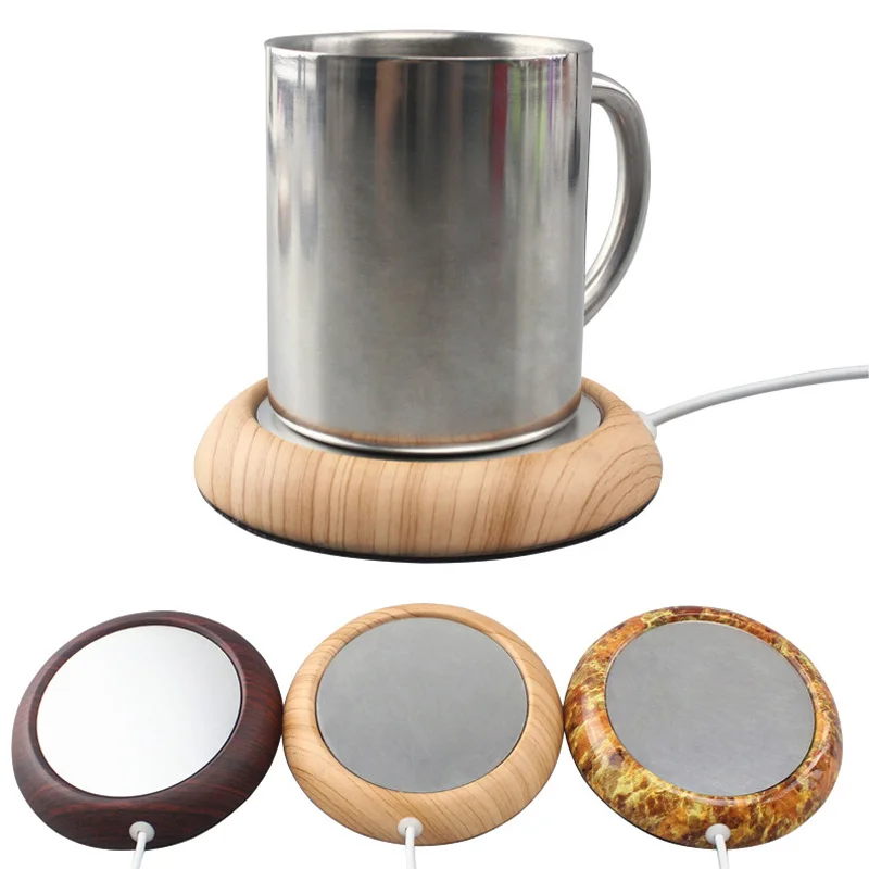 Portable USB Electric Keep Drink Warm Heater Cup Warmer Wood/Marbled Color Tea Coffee Beverage Heating Pad Mat Mugs | Дом и сад