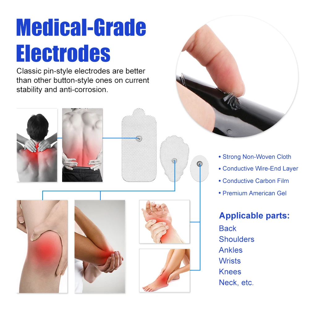 

16-Mode TENS Unit Digital Therapy Machine Rechargeable Electric Body Massager Massage Device for Leg Arm Hand Pain Relief Relax