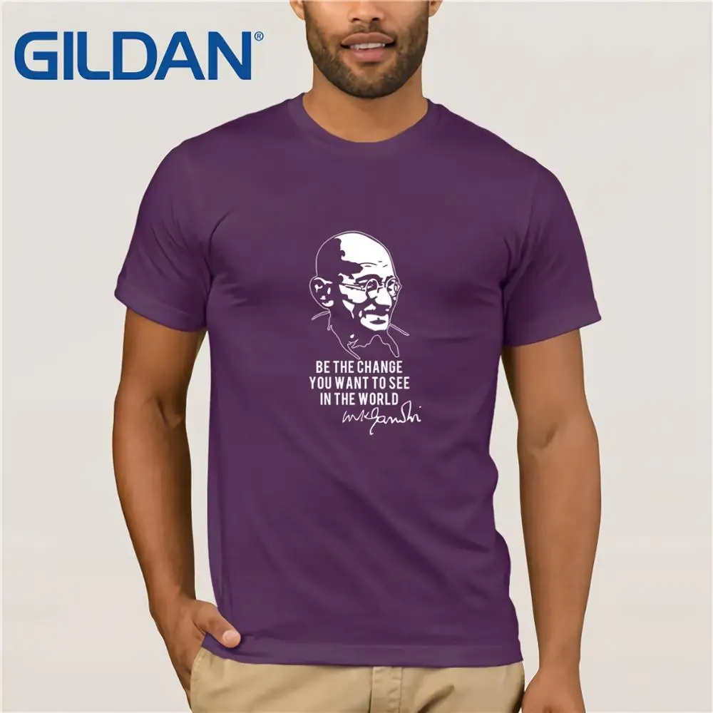 Футболка Mahatma Gandhi философия Индия мир Om политическая история винтажный вырез