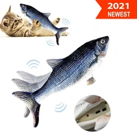 usb electric wagging fish cat toy catnip kicker toys funny interactive pets pillow for cat kitten kitty wo
