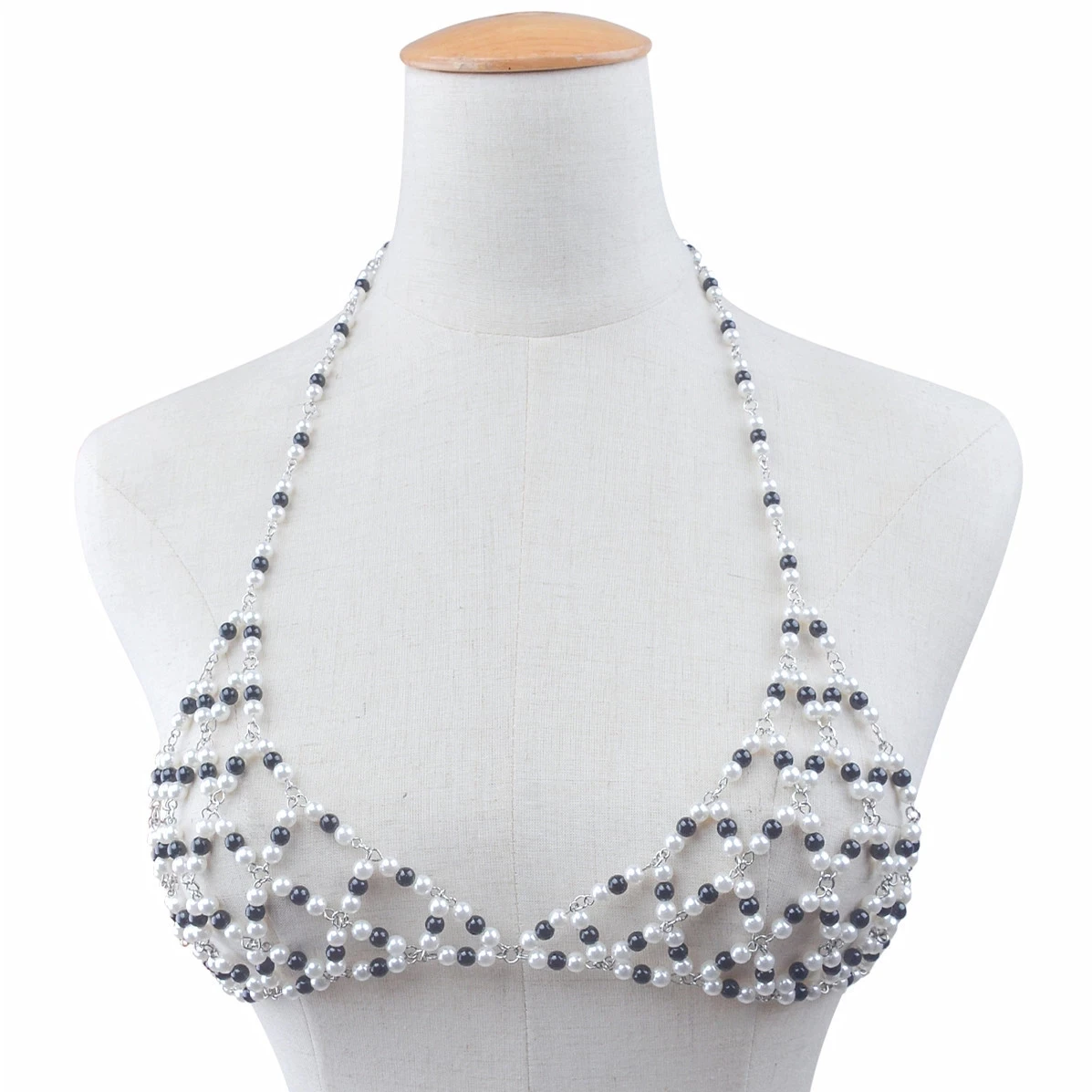 

New Fashion Boho Imitation Pearls Statement Chains Pendant Dress Jewelry Pearls Beads Bikini Harness Body Chain Wedding Jewelry