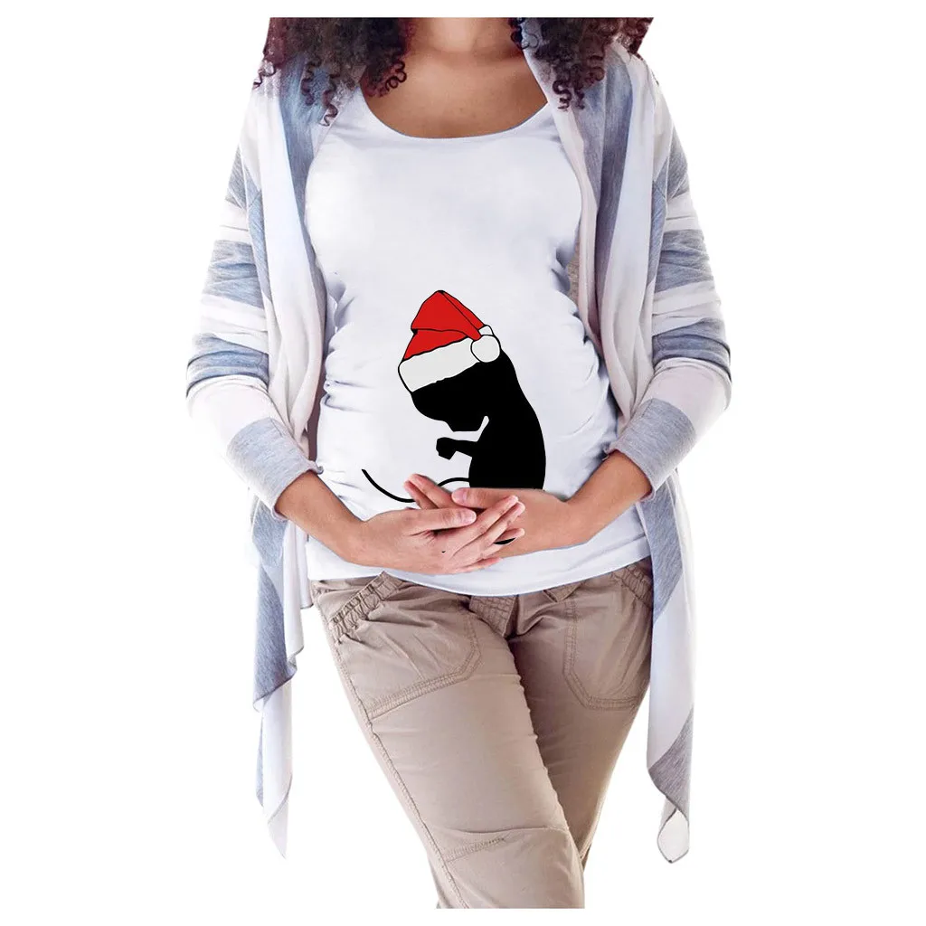Для беременных женщин Одежда для Санта Клаус подарок малышей короткий рукав с