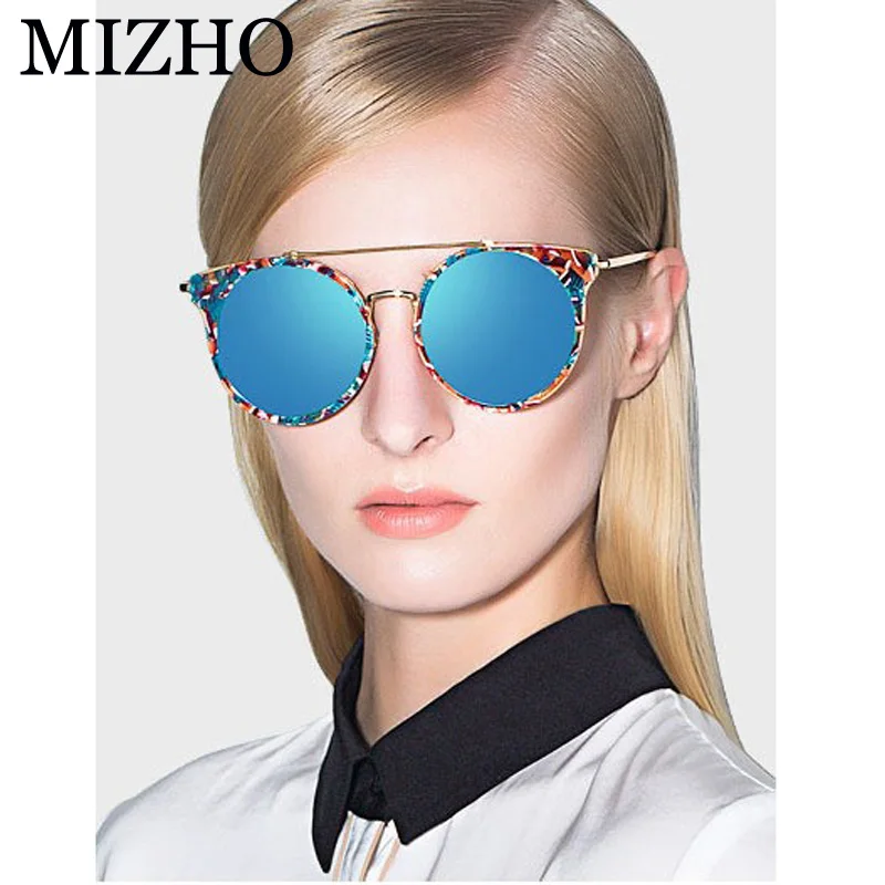 

MIZHO Brand Superstar Copper Metal Polarized Sunglasses Women Cat eye Vintage UV400 Round Quality GLASSES Ladies Original Luxury