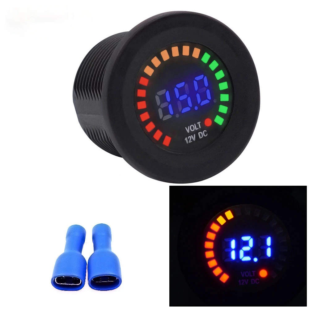 

Car Motorcycle DC 12V LED Panel Digital Voltage Meter Battery Capacity Display Voltmeter Waterproof Color Screen