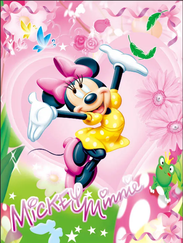 8x8FT Микки Минни танец светло-розовые цветы животных для маленьких детей на заказ