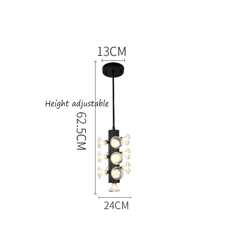 Американский подвесной светильник из железного стекла светодиодный для