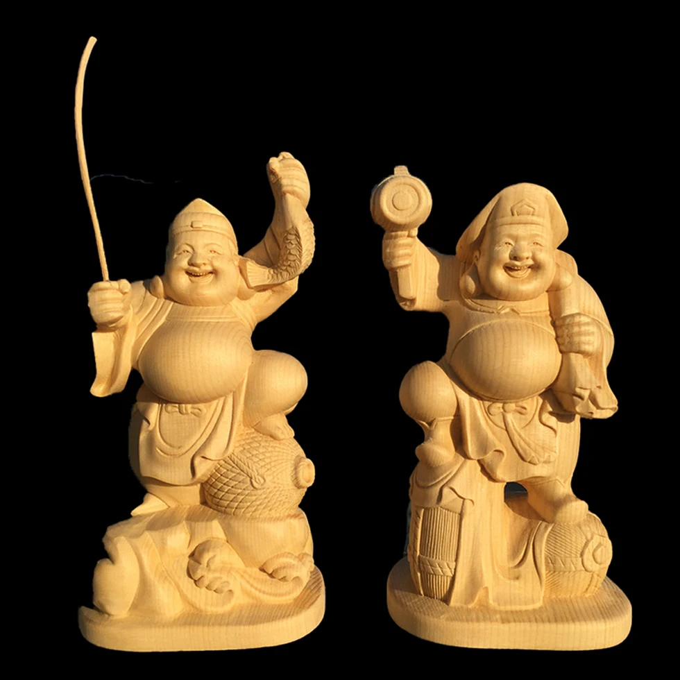 

Деревянная скульптура из ципариса, 15 см, деревянная статуя из настоящего дерева, домашний декор, статуэтка Будды, коллекция фэн-шуй, офисное ...