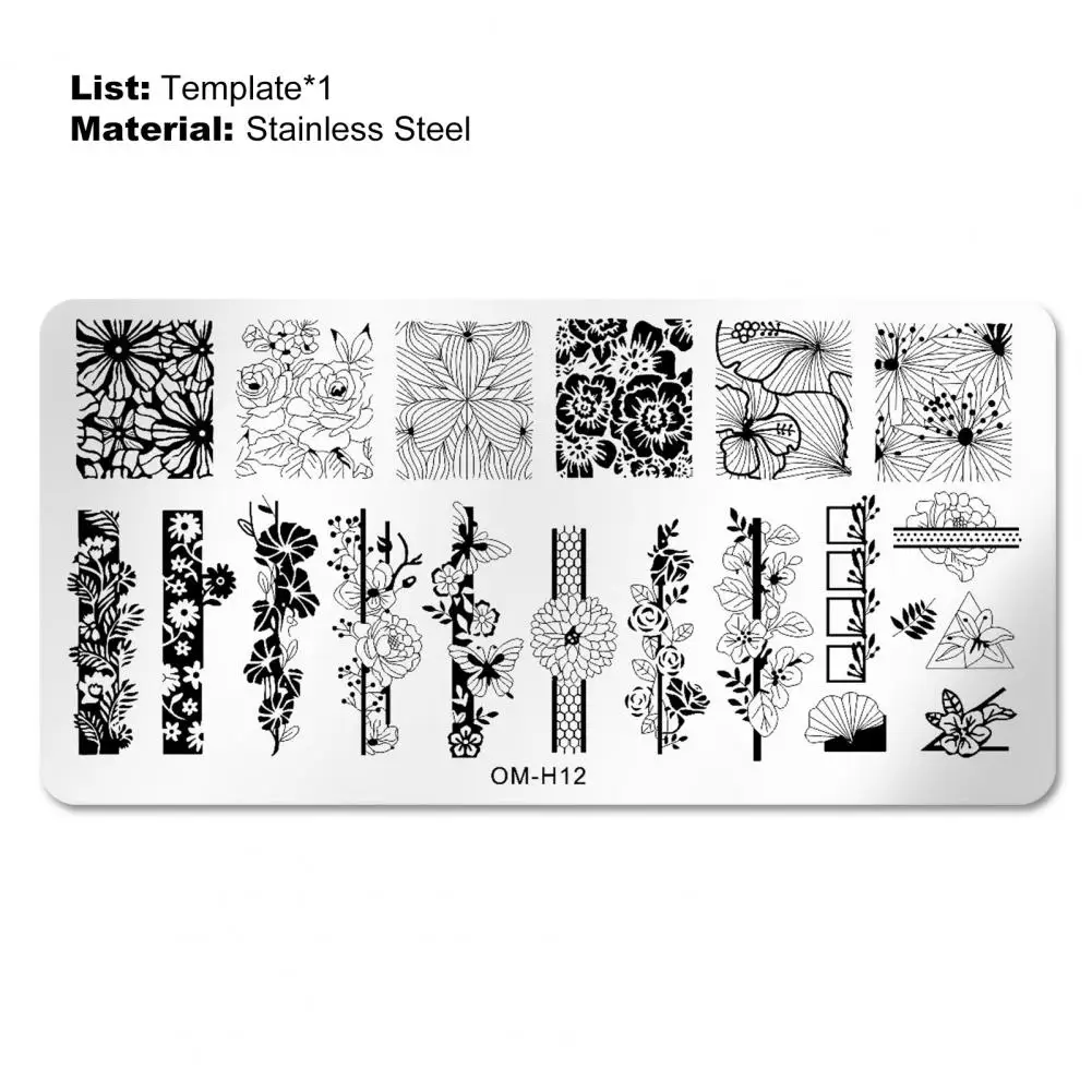 Змеиная леопардовая пластина для стемпинга ногтей Геометрические линии