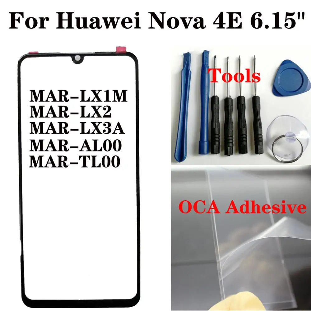 Shyueda для Huawei Nova 4E, 6,15 дюйма, MAR-LX1M MAR-LX2 MAR-LX3A, внешнее стекло для переднего экрана, запасные части