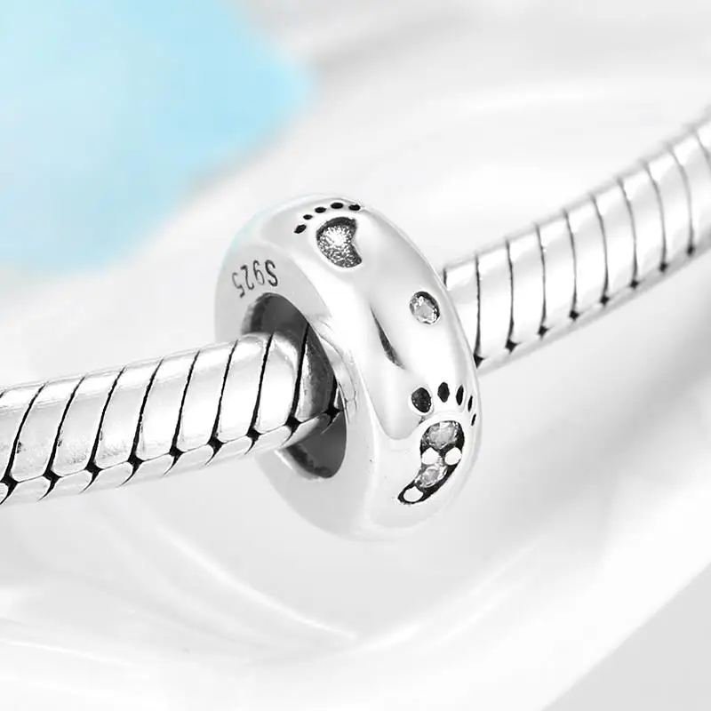 Горячая 925 стерлингового серебра изысканный бабочка CZ Силиконовая пробка бусины