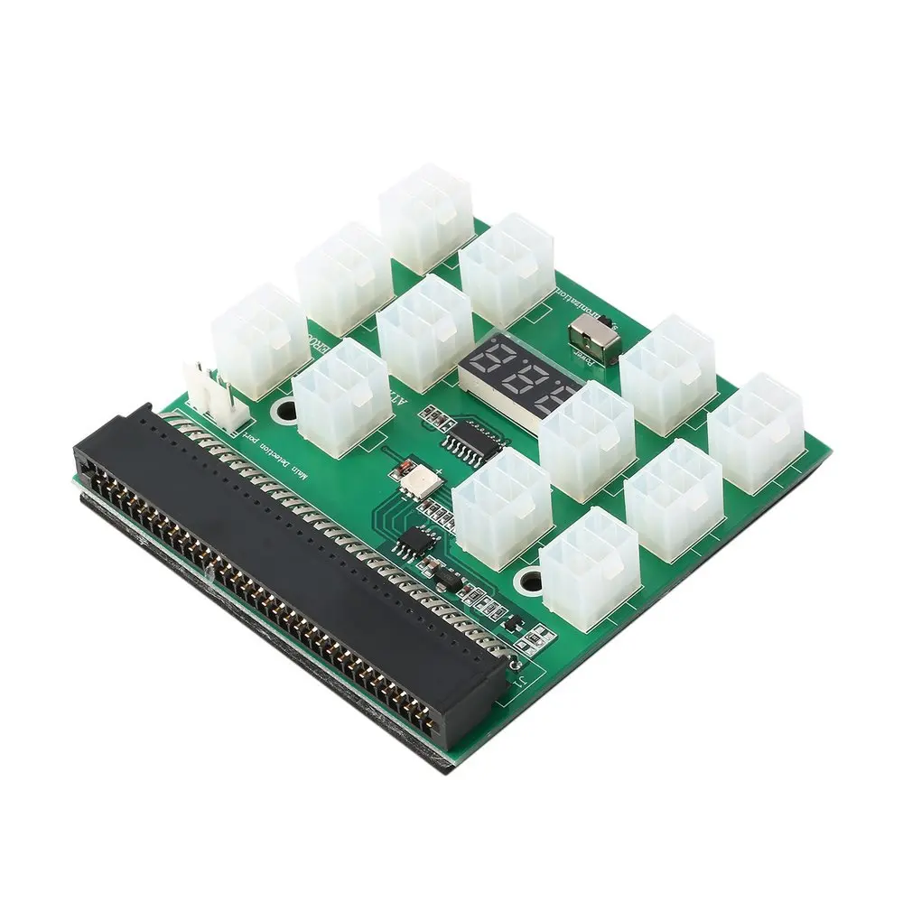 12V Выход 12 Порты и разъёмы 6Pin PCI E коммутационная плата с светодиодный цифровой