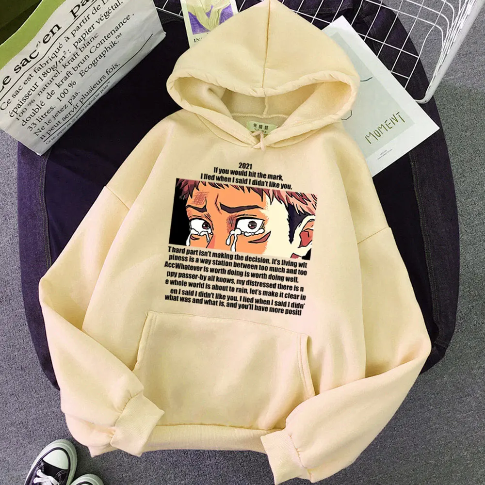

Japanese anime print hoodie Female Funny Gojo Satoru Hoodies Jujutsu Kaisen Street Hip Hop Harajuku Hooded Sweatshirt Loose coat
