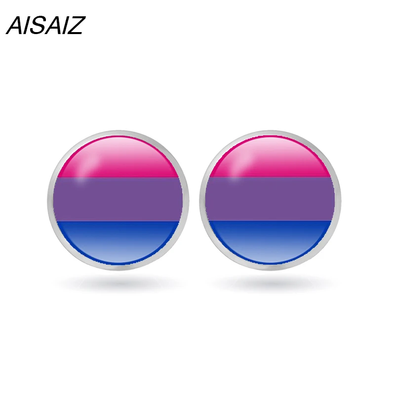 10 пара/лот новые радужные круглые серьги-гвоздики с сердечками милые ЛГБТ серьги