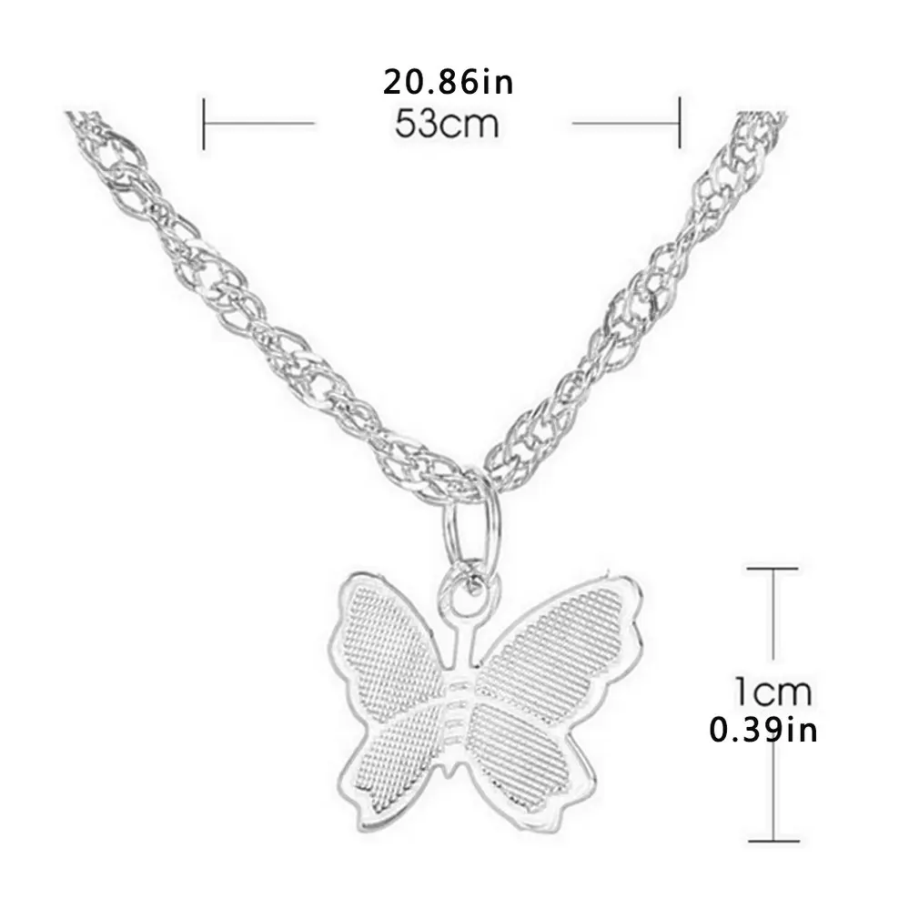 

Hot Sale Fashion Rose Gold Butterfly Ladies Pendant Necklace Valentine Gift Clavicle Chain Necklaces Jewelry Accessories